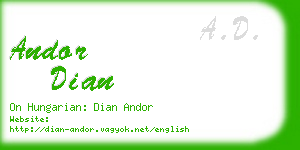 andor dian business card